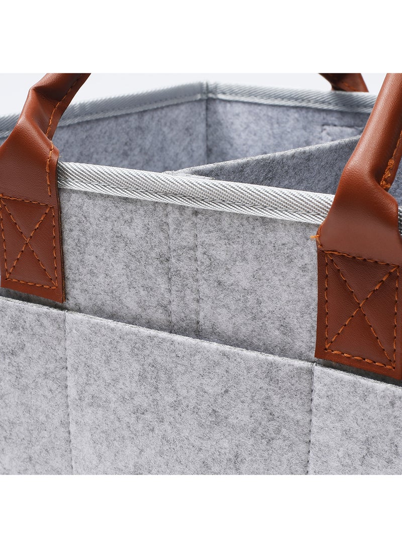 Little Story Foldable And Portable Diaper Caddy Organizer Caddy With Travel Pouch - Medium - Grey  - Image 5