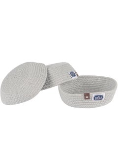 Set Of 3 Multipurpose Rope Baskets For Baby Accessories - Grey