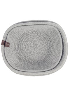 Little Story Set Of 3 Multipurpose Rope Baskets For Baby Accessories - Grey  - Image 2