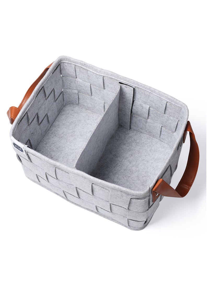 Little Story Multipurpose And Laundry Caddy Basket Felt - Grey - Image 3