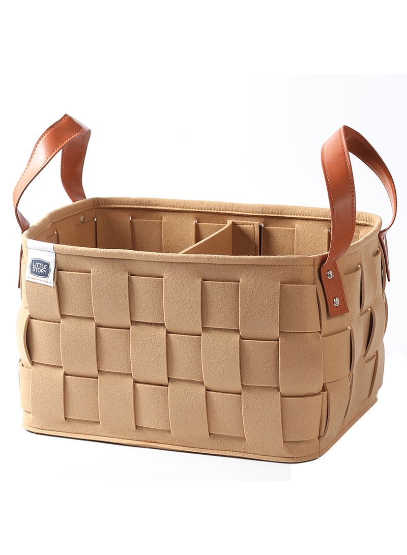 Little Story - Multipurpose And Laundry Caddy Basket Felt - Multicolour - Image 1