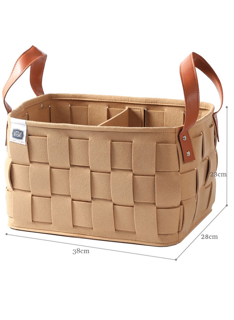 Little Story - Multipurpose And Laundry Caddy Basket Felt - Multicolour - Image 1