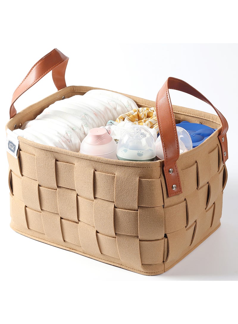 Little Story - Multipurpose And Laundry Caddy Basket Felt - Multicolour - Image 1