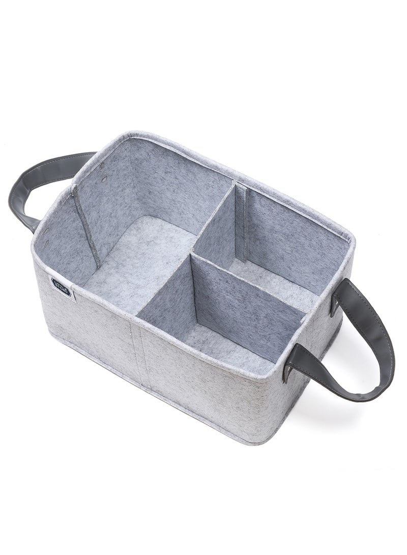 Little Story - Foldable And Portable Organizer Diaper Caddy Simplex - Grey - Image 1