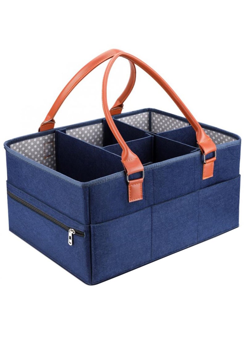 Little Story - Foldable And Portable Organizer Premium Diaper Caddy - Blue - Image 1