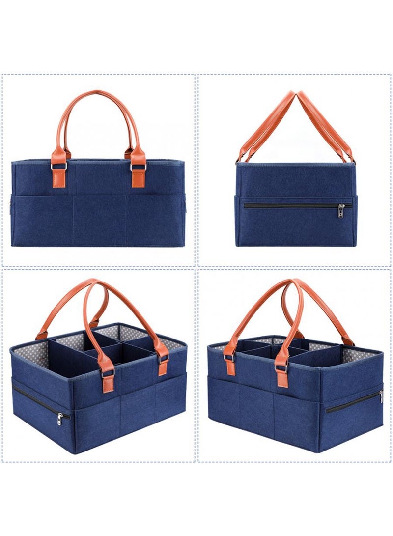 Little Story - Foldable And Portable Organizer Premium Diaper Caddy - Blue - Image 1