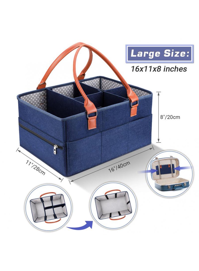 Little Story - Foldable And Portable Organizer Premium Diaper Caddy - Blue - Image 1