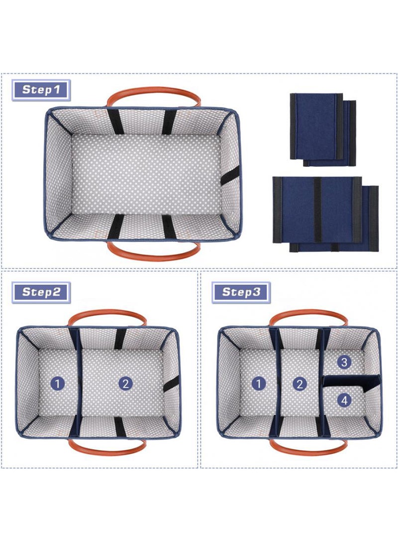 Little Story - Foldable And Portable Organizer Premium Diaper Caddy - Blue - Image 1
