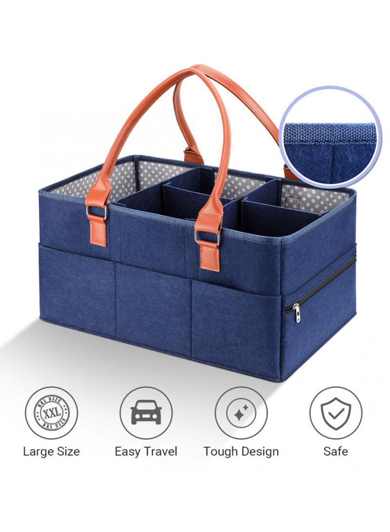 Little Story - Foldable And Portable Organizer Premium Diaper Caddy - Blue - Image 1