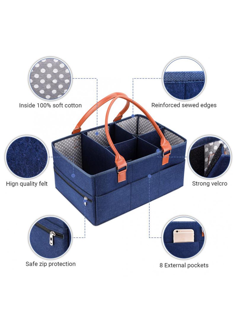 Little Story - Foldable And Portable Organizer Premium Diaper Caddy - Blue - Image 1