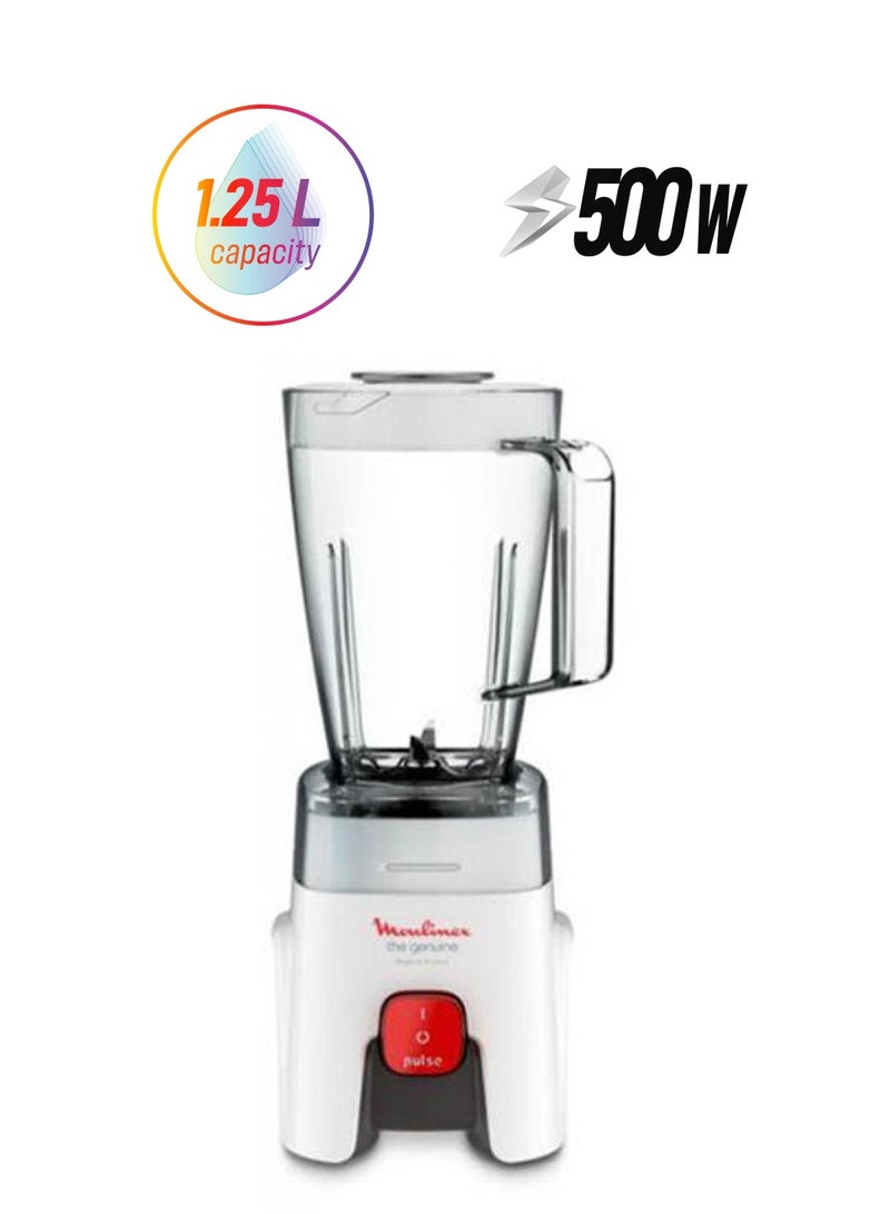 مولينكس خلاط أصلي مع ملحقات 1.25 L 500 W LM242B25 أبيض  - Image 1