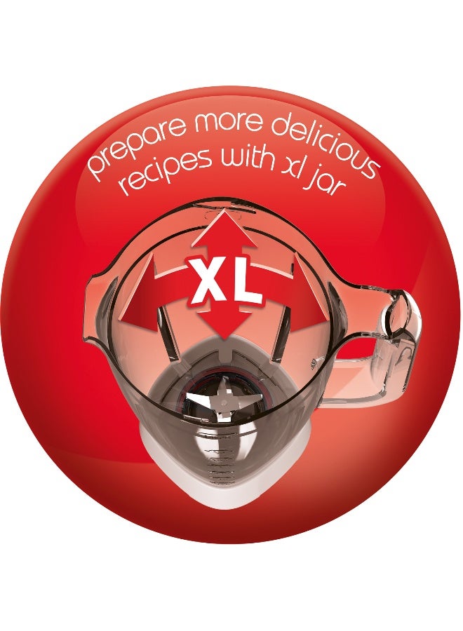 مولينكس خلاط مولينكس سوبر بلندر للمطبخ سعة 2 لتر، ملحقات من الفولاذ المقاوم للصدأ، مبشرة، سرعتين نبضات، مادة زيلكروم، أربع شفرات قابلة للإزالة، 2.0 لتر، 700.0 وات، LM207128، أبيض 2 L 700 W LM207128 أبيض - Image 5