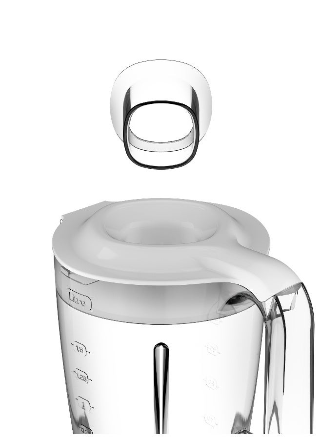 Moulinex Blender | Super Smoothie Maker | Mixer | 2 Attachments | 2 L 700 W LM207128 White / Red / Gray - Image 4