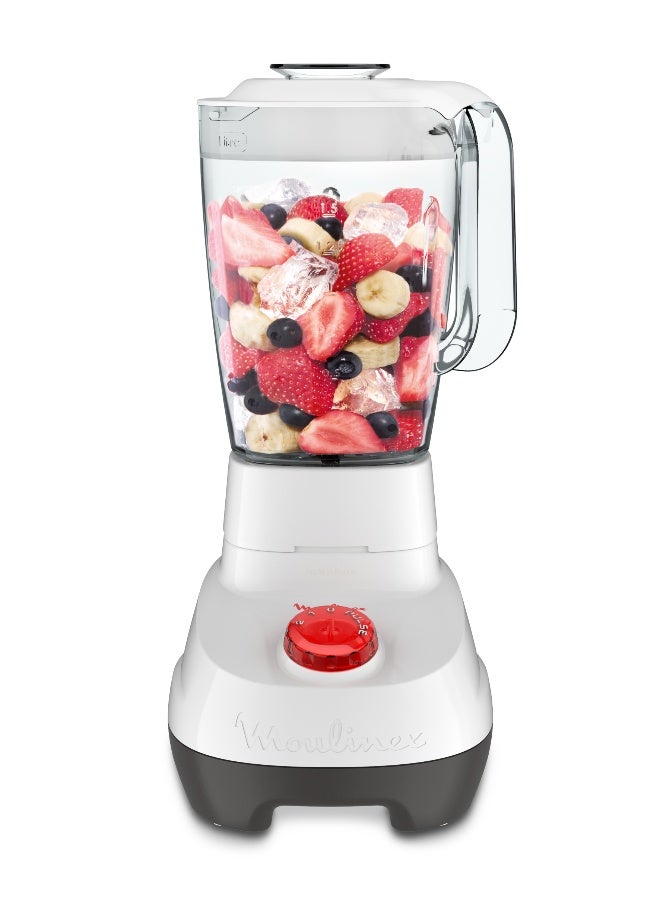 Moulinex Blender | Super Smoothie Maker | Mixer | 2 Attachments | 2 L 700 W LM207128 White / Red / Gray - Image 1