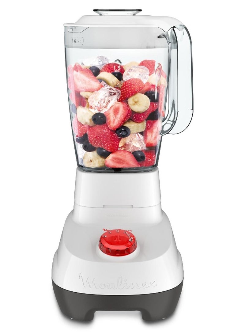 Moulinex Blender | Super Smoothie Maker | Mixer | 2 Attachments | 2 L 700 W LM207128 White / Red / Gray - Image 1