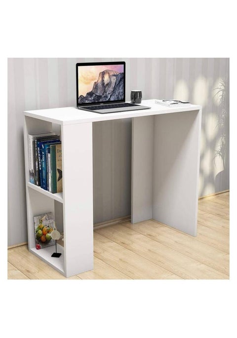 مكتب خشبي للدراسة أبيض 90x75x40سم