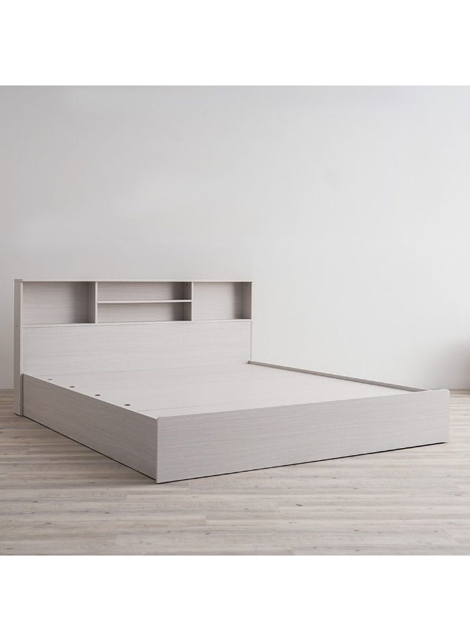 Gamorah 5 Pieces Bed Set King Size, Night Stand, Dresser And Stool with Mirror, Wood Washed White 180x200cm