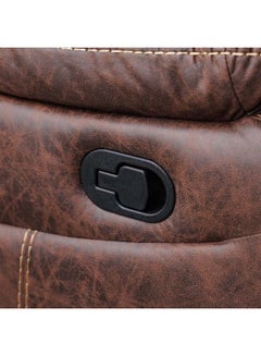 DANUBE HOME Adric Recliner Faux Leather Sofa Accent Relaxing Chair Metal Leg Single Seater Modern Design Living Room Furniture Brown Brown 82x80x98cm  - Image 4