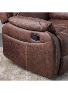 DANUBE HOME Adric Recliner Faux Leather Sofa Accent Relaxing Chair Metal Leg Single Seater Modern Design Living Room Furniture Brown Brown 82x80x98cm  - Image 3