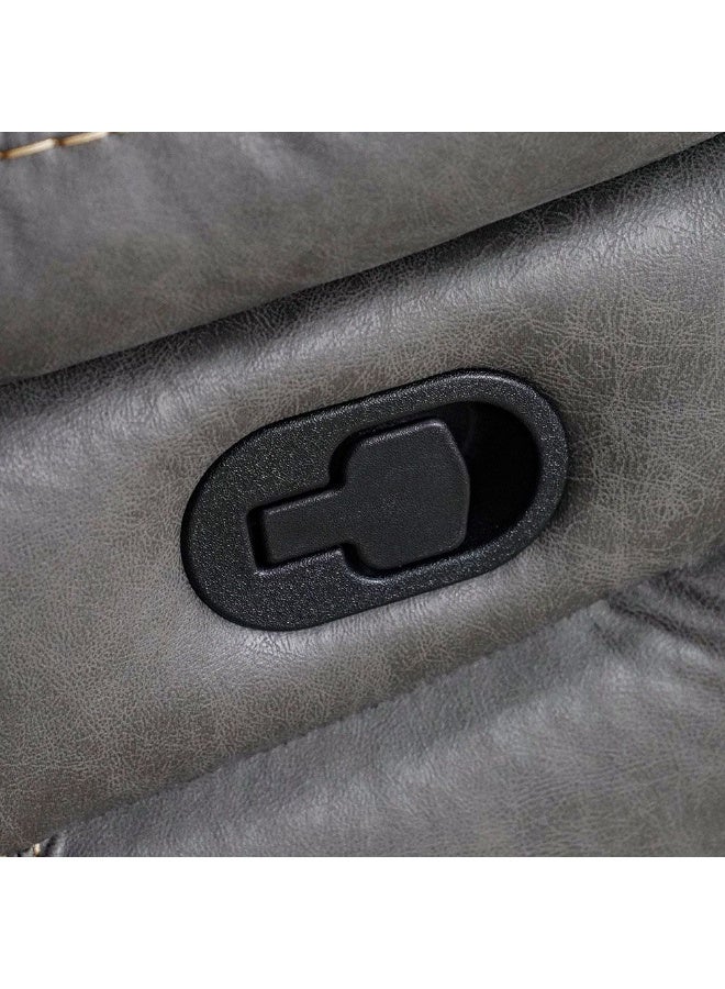 Adric Recliner Faux Leather Sofa Accent Relaxing Chair Metal Leg Single Seater Modern Design Living Room Furniture Dark Grey Dark Grey 82x80x98cm