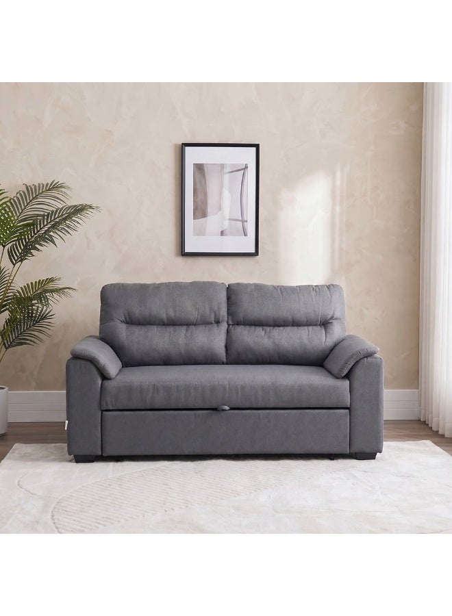 DANUBE HOME Balmond 3 Seater Fabric Sofabed I Convertible Two Seat Sleeping Sofa Bed I Modern Design Living Room Furniture L 172 x W 100 x H 88 cm - Grey Grey - Image 2