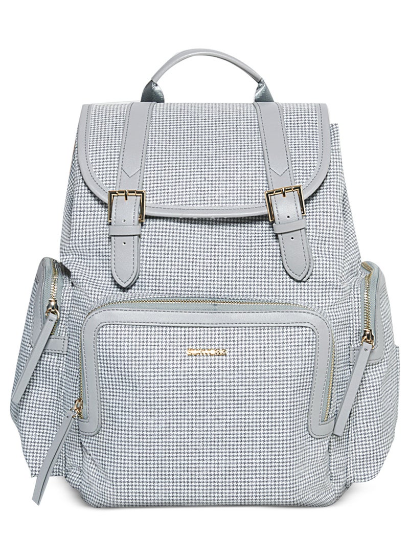 صنفينو حقيبة ظهر فوج لحفاضات الأطفال حديثي الولادة مصنوعة من قماش عالي الجودة ومزودة بسحاب وأجزاء مغناطيسية للإغلاق - لون رمادي - Image 1