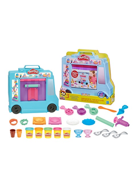 Play-Doh Ice Cream Truck Playset, Pretend Play Toy For Kids 3 Years And Up With 20 Tools, 5 Modeling Compound Colors, Over 250 Possible Combinations