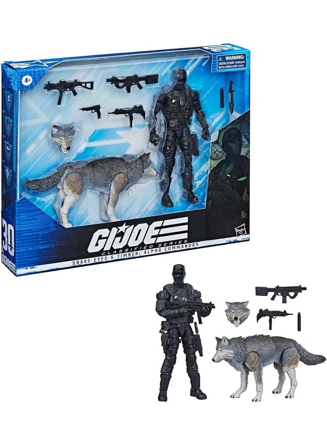 G. I. Joe - G.I. Joe Classified Series Snake Eyes & Timber: Alpha Commandos Figures 30 Collectible Premium Toys, 6-Inch Scale with Custom Package Art - Image 1