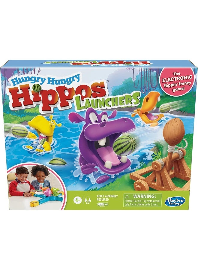 HASBRO - GAMING Hungry Hungry Hippos Launchers Game For Kids Ages 4 And Up, Electronic Pre-School Game For 2-4 Players 1 Players  - Image 3