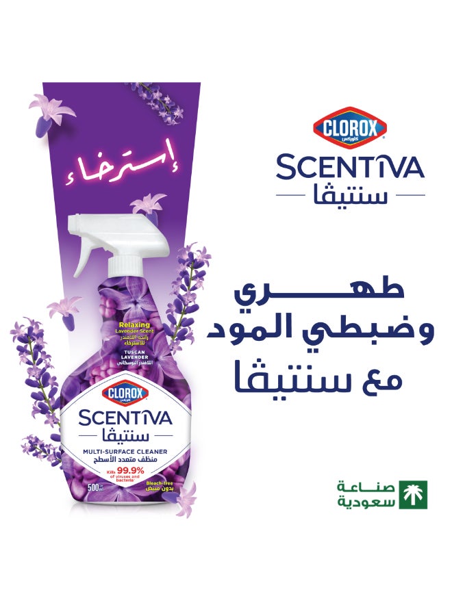 Clorox Scentiva Multi Surface Spray Cleaner 500ml, Tuscan Lavender, Bleach Free Purple 500ml  - Image 2