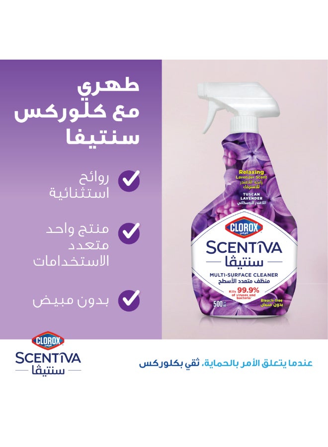Clorox Scentiva Multi Surface Spray Cleaner 500ml, Tuscan Lavender, Bleach Free Purple 500ml  - Image 5