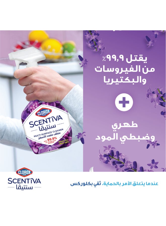 Clorox Scentiva Multi Surface Spray Cleaner 500ml, Tuscan Lavender, Bleach Free Purple 500ml  - Image 3