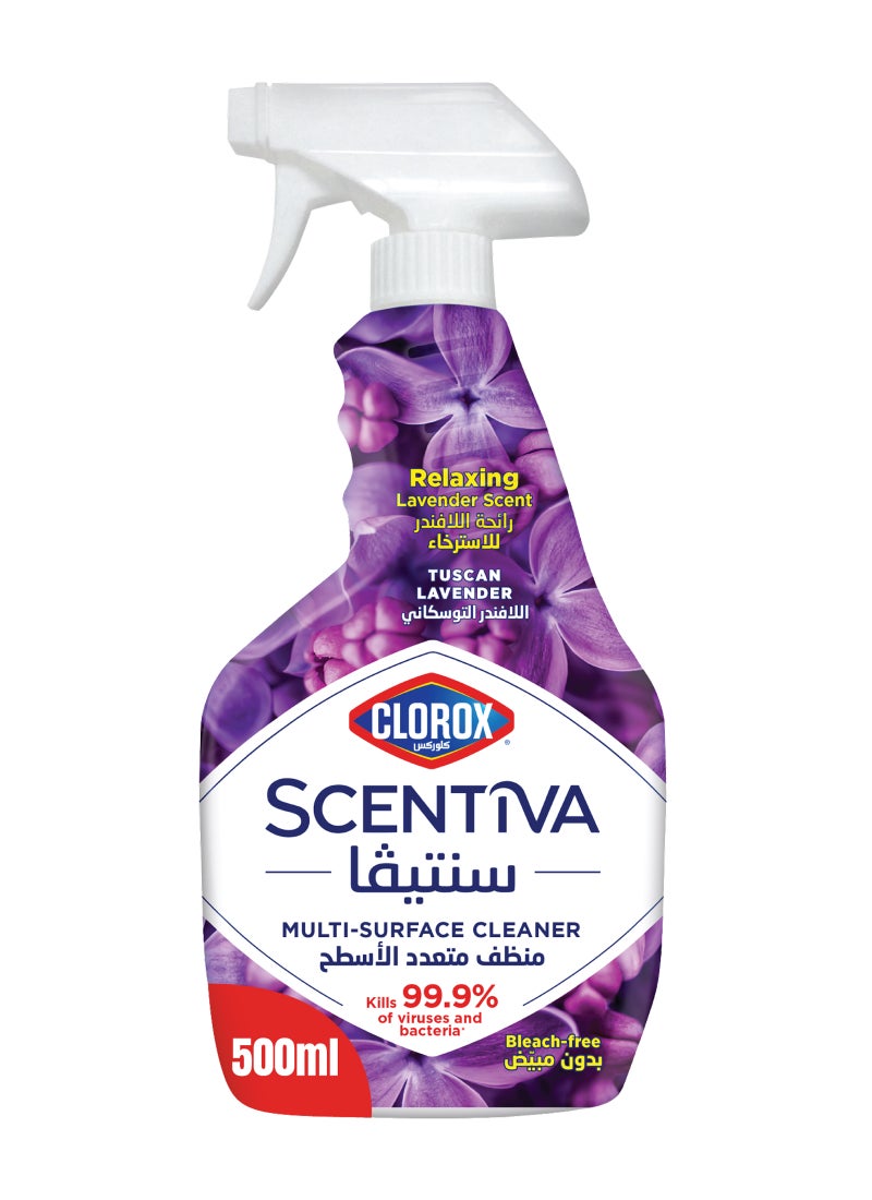 Clorox Scentiva Multi Surface Spray Cleaner 500ml, Tuscan Lavender, Bleach Free Purple 500ml  - Image 1