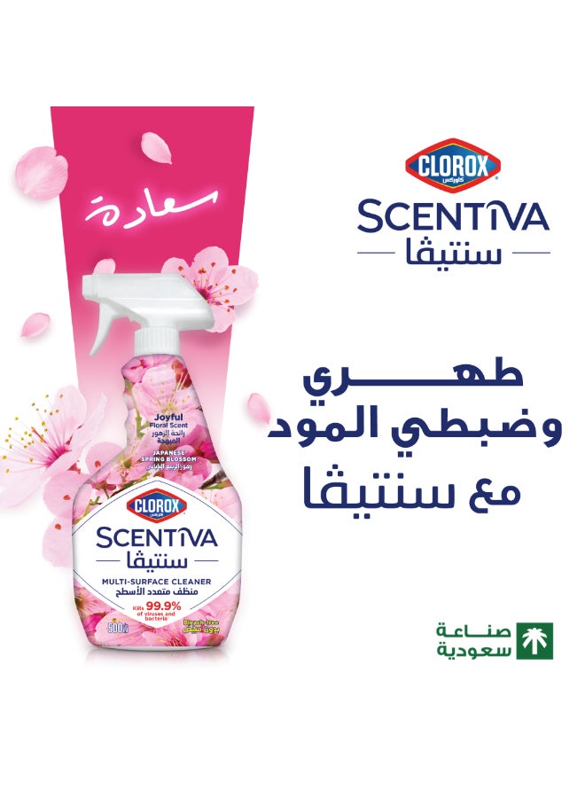 Clorox - Scentiva Multi Surface Spray Cleaner 500ml, Japanese Spring Blossom, Bleach Free Pink 500ml - Image 1