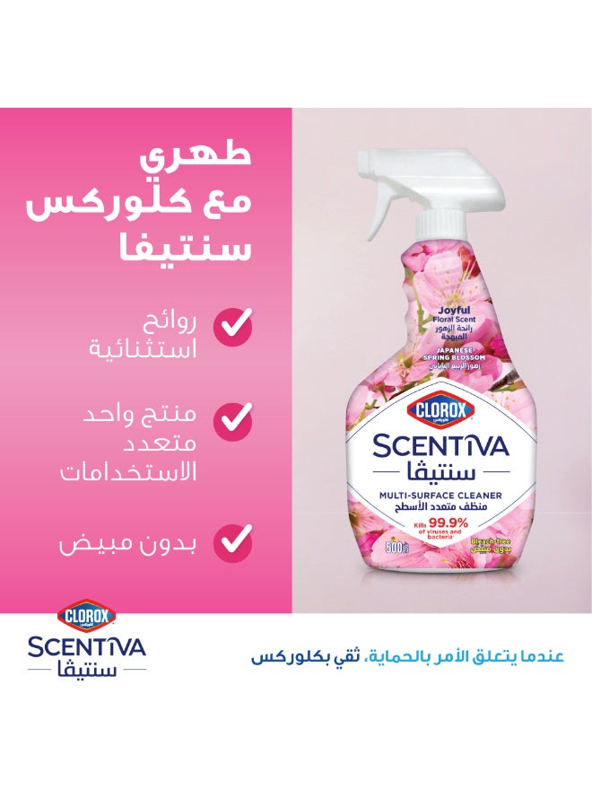 Clorox - Scentiva Multi Surface Spray Cleaner 500ml, Japanese Spring Blossom, Bleach Free Pink 500ml - Image 1