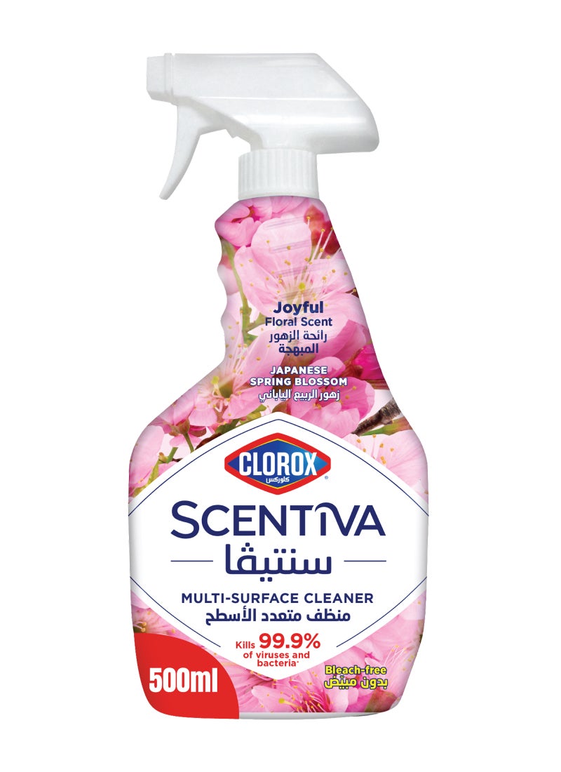 Clorox - Scentiva Multi Surface Spray Cleaner 500ml, Japanese Spring Blossom, Bleach Free Pink 500ml - Image 1