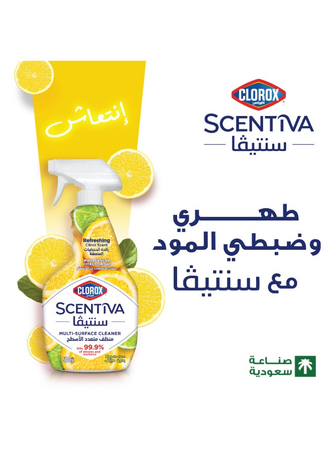 Clorox Scentiva Multi Surface Spray Cleaner 500ml, Madagascar Citrus Grove, Bleach Free Orange 500ml  - Image 2