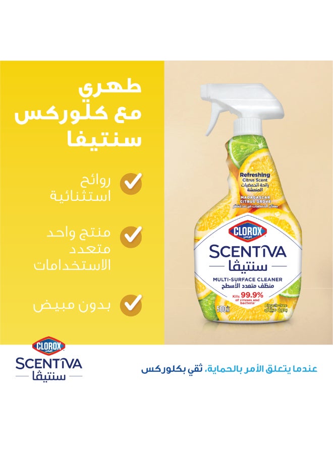 Clorox Scentiva Multi Surface Spray Cleaner 500ml, Madagascar Citrus Grove, Bleach Free Orange 500ml  - Image 5