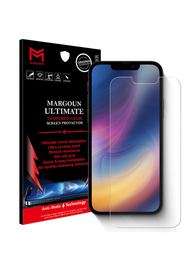 MARGOUN Ultimate Tempered Glass Screen Protector for iPhone 13 Mini Clear - Image 1
