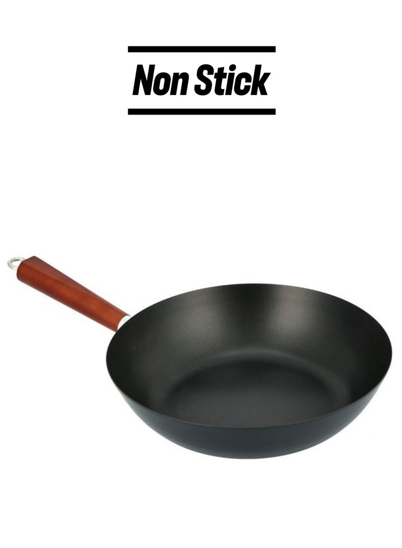 ALBERTO - Non Stick Round Wok Pan Black 30cmcm - Image 1