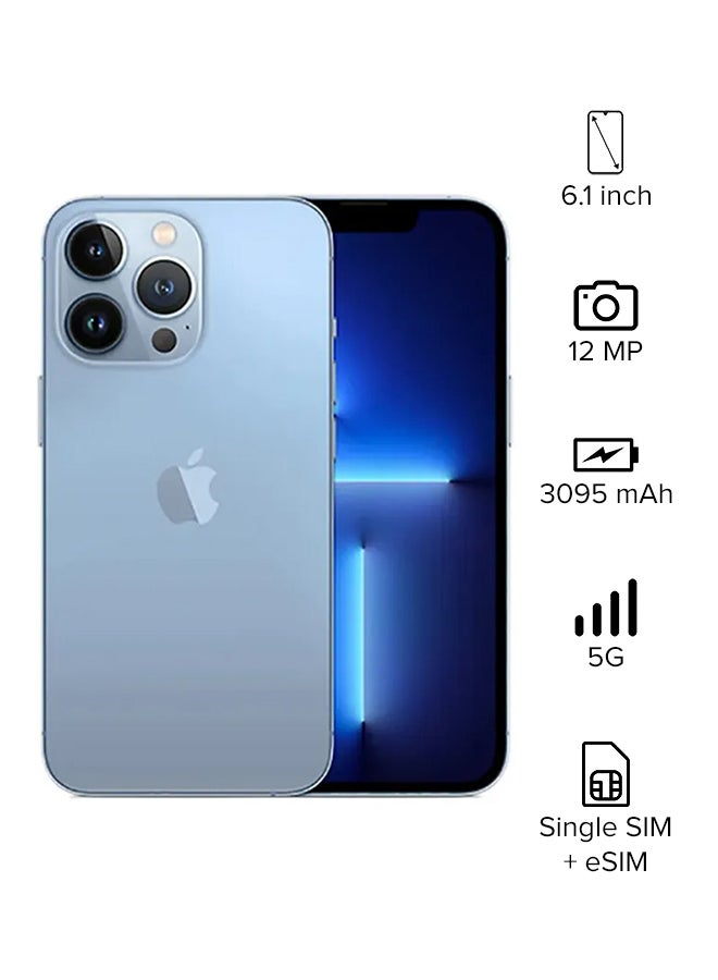 ابل  هاتف آيفون 13 برو بذاكرة داخلية سعة 256 جيجابايت لون أزرق سييرا يدعم تقنية 5G مع تطبيق فيس تايم - بالمواصفات الدولية - Image 1