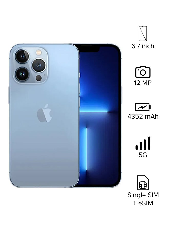 ابل  هاتف آيفون 13 برو ماكس بذاكرة داخلية سعة 128 جيجابايت يدعم تقنية 5G مع تطبيق فيس تايم بلون أزرق سييرا - النسخة العالمية - Image 1