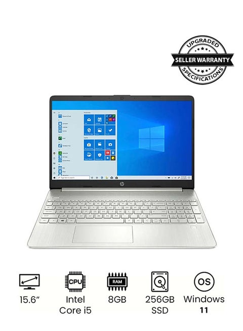 15-DY2093DX (Upgraded Version) Laptop With 15.6-Inch Full HD Display, 11th Gen Core i5-1135G7 Processer/8GB RAM/256GB SSD/Intel Iris Graphics/Windows 11/ English Natural Silver