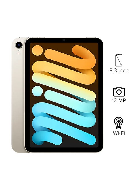 iPad Mini 2021 (6th Generation) 8.3-Inch, 256GB, WiFi, Starlight With Facetime - Middle East Version