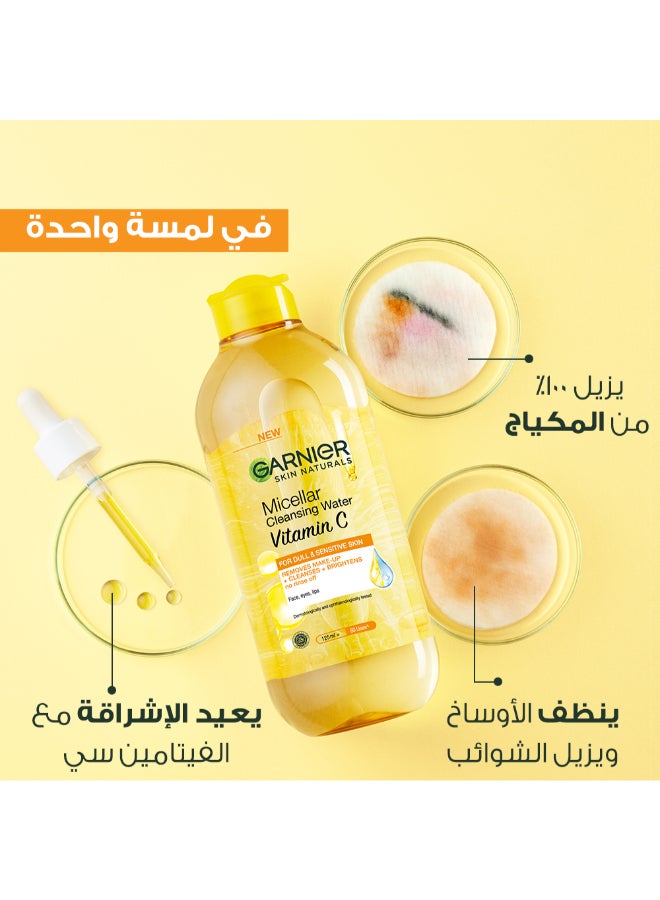 Garnier - Skinactive Vitamin C Micellar Water Brightening - Makeup Remover Clear - Image 1