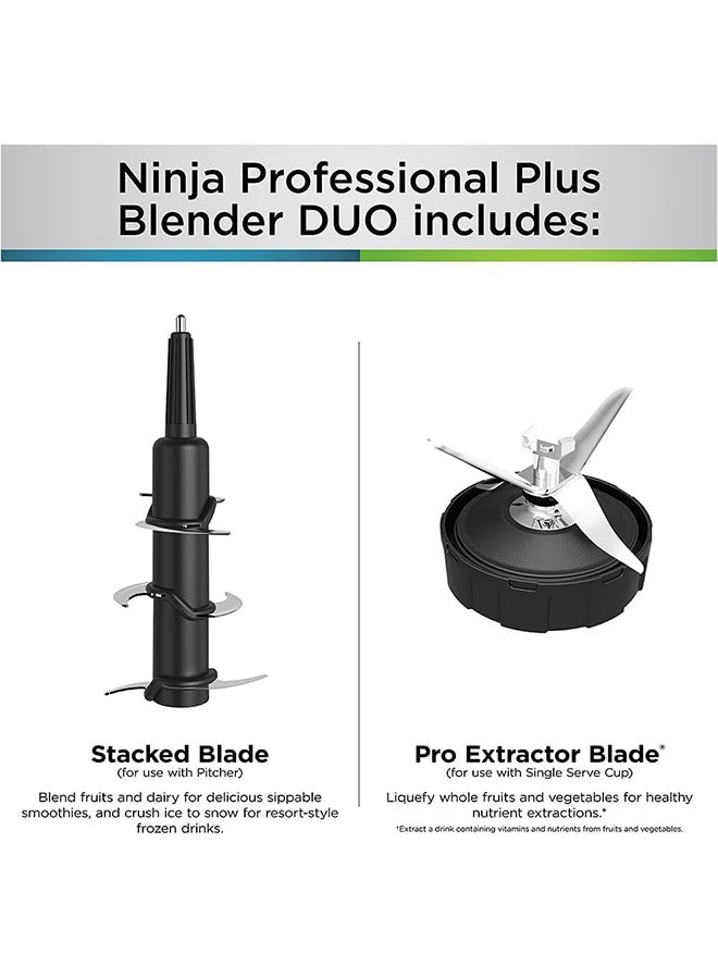 Ninja - 2-In-1 Blender With 3 Automatic Programs; Blend, Max Blend, Crush, And 4 Manual SettIngs, 2.1L Jug & 700ml Cup,Dishwasher Safe Parts, Auto-iQ 2.1 L 1200 W BN750ME Black - Image 1