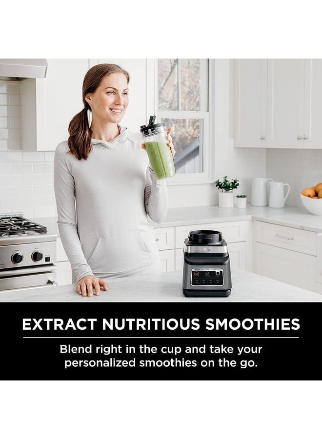 Ninja 2-In-1 Blender With 3 Automatic Programs; Blend, Max Blend, Crush, And 4 Manual SettIngs, 2.1L Jug & 700ml Cup,Dishwasher Safe Parts, Auto-iQ 2.1 L 1200 W BN750ME Black - Image 5