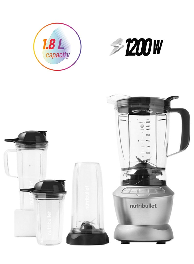 نوتري بوليت خلاط يوضع أعلى الطاولة بثلاث سرعات 1.8 L 1200 W NBC-1110A فضي  - Image 1