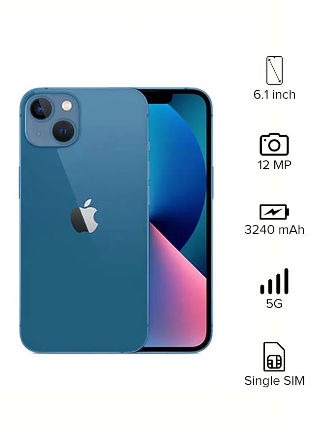 ابل  هاتف آيفون 13 بذاكرة داخلية 512 جيجابايت ويدعم تقنية 5G مع تطبيق فيس تايم بلون أزرق - إصدار السعودية - Image 1