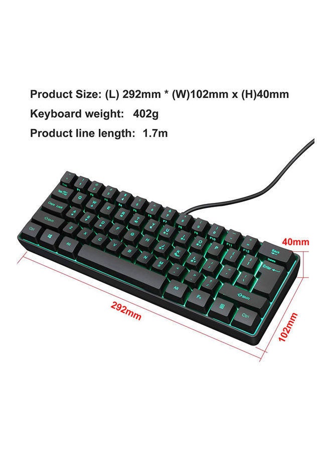 Rock Pow 61-Keys Wired Waterproof RGB Backlit Gaming Keyboard - Image 4
